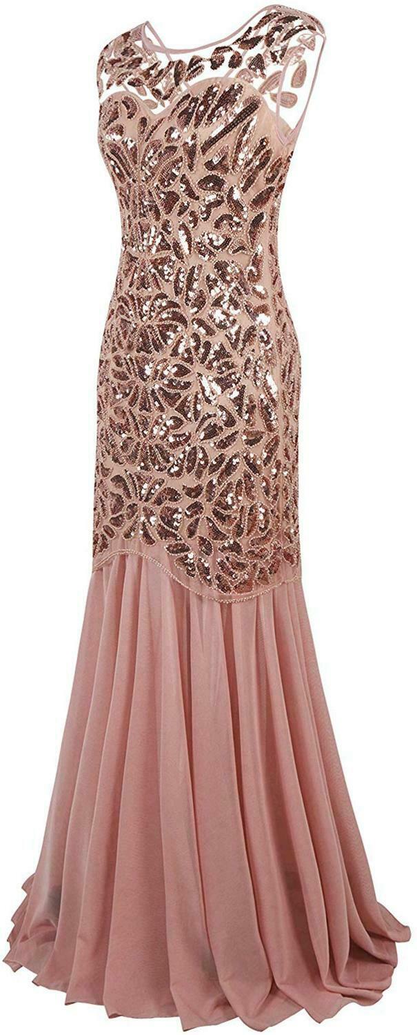 Rose Gold Sequin Evening Gown