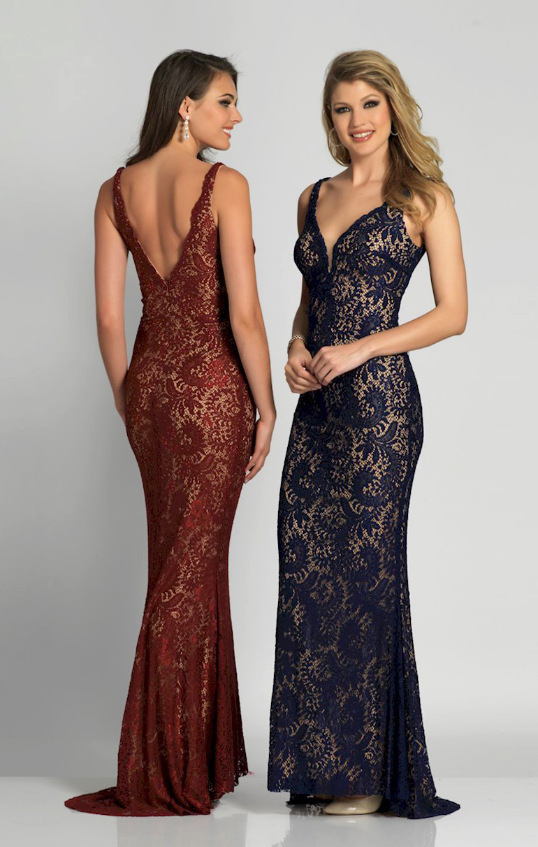 Red Lace Evening Gown