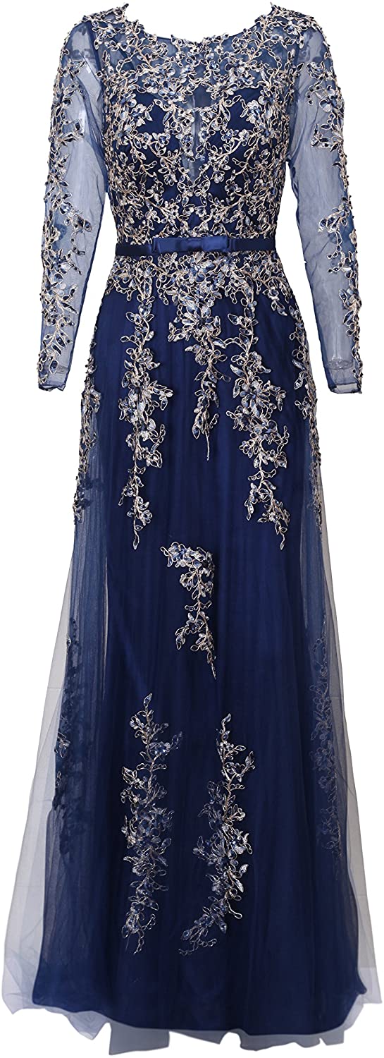 Embroidered Evening Gown