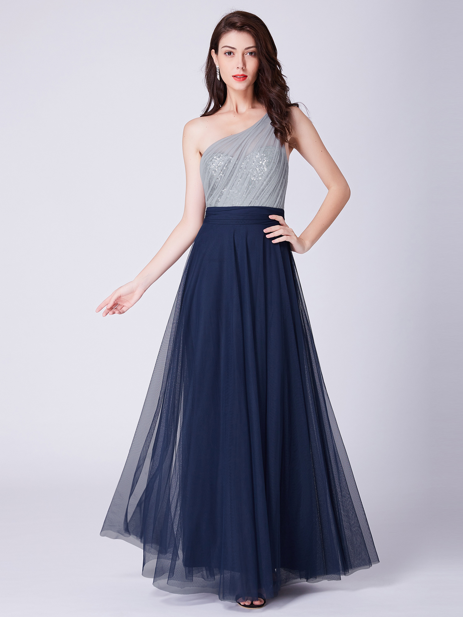 One-Shoulder Evening Gown