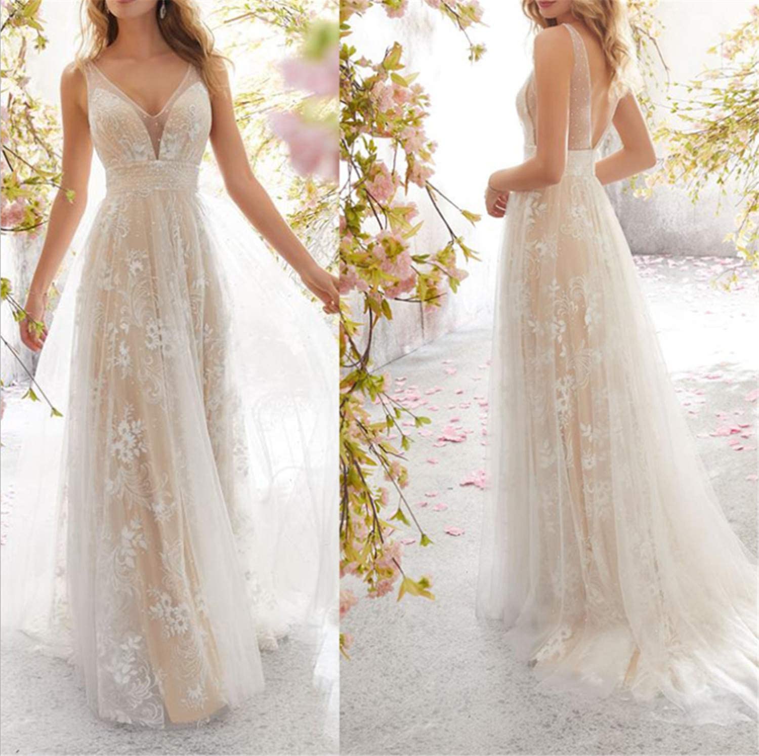 Floral Lace A-Line Wedding Dress