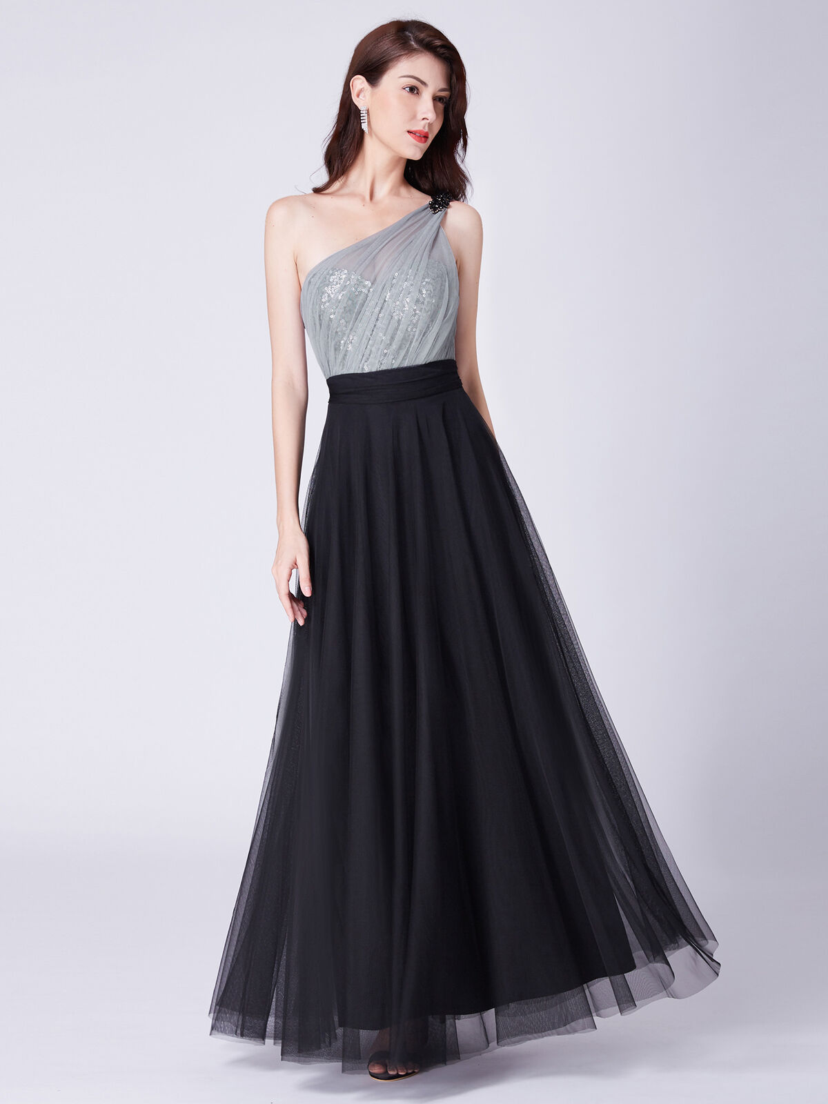One-Shoulder Evening Gown