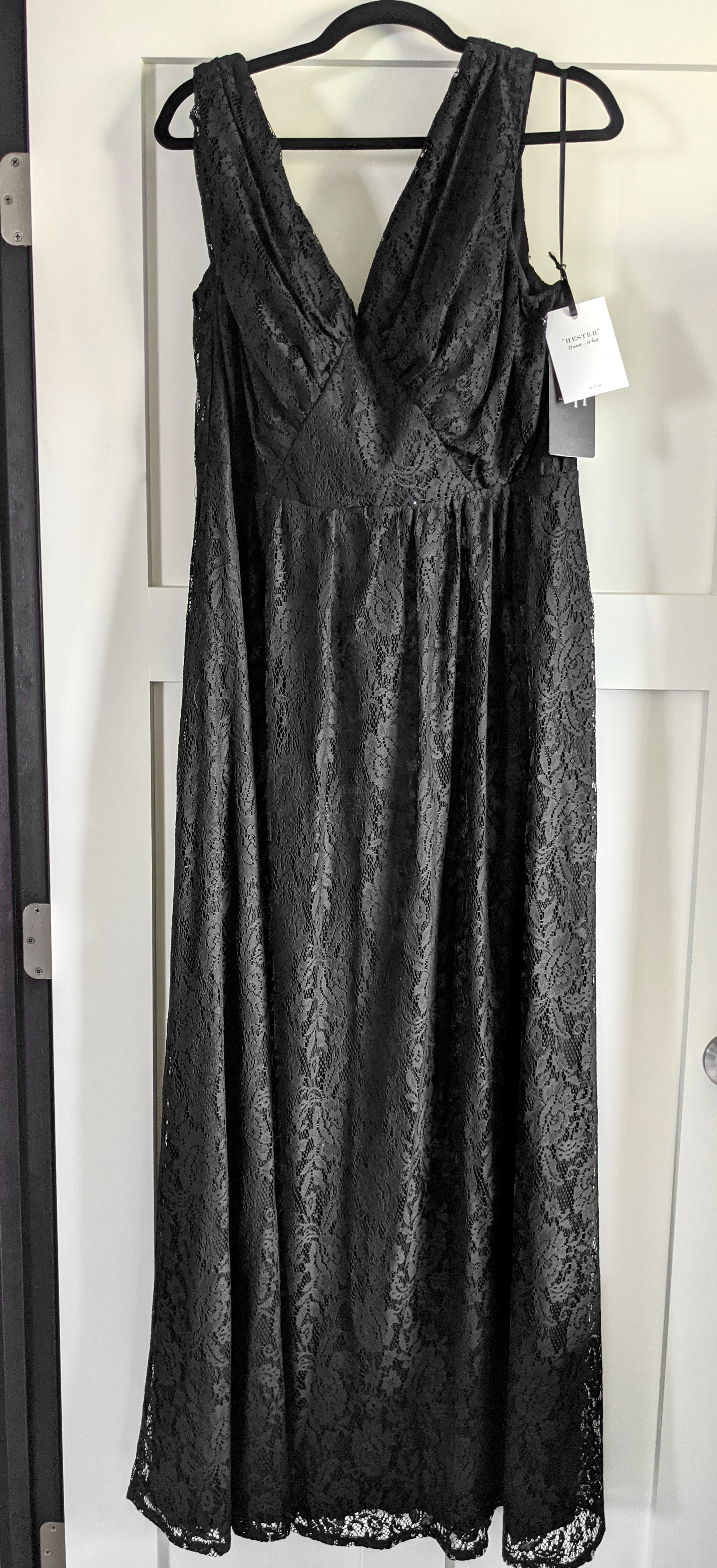 Black Lace Evening Gown