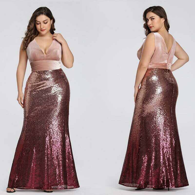 Rose Gold Sequin Evening Gown