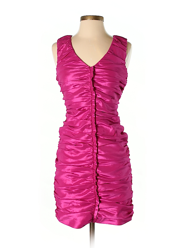 Ruched Satin Mini Dress