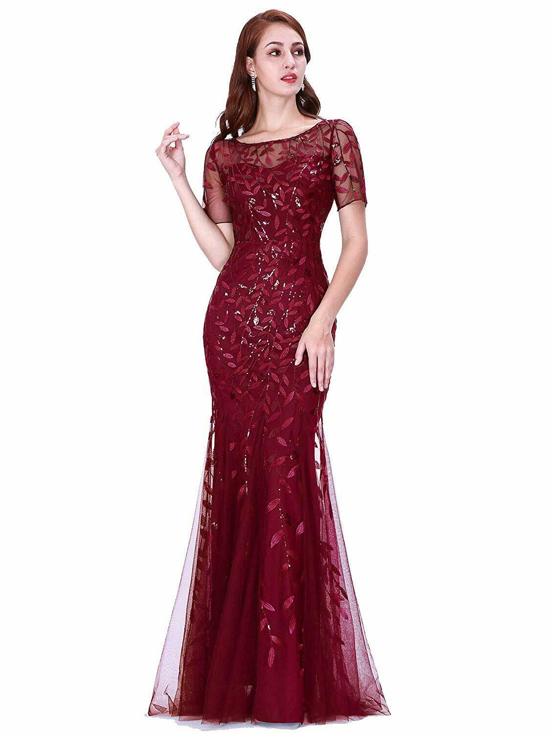 Burgundy Evening Gown