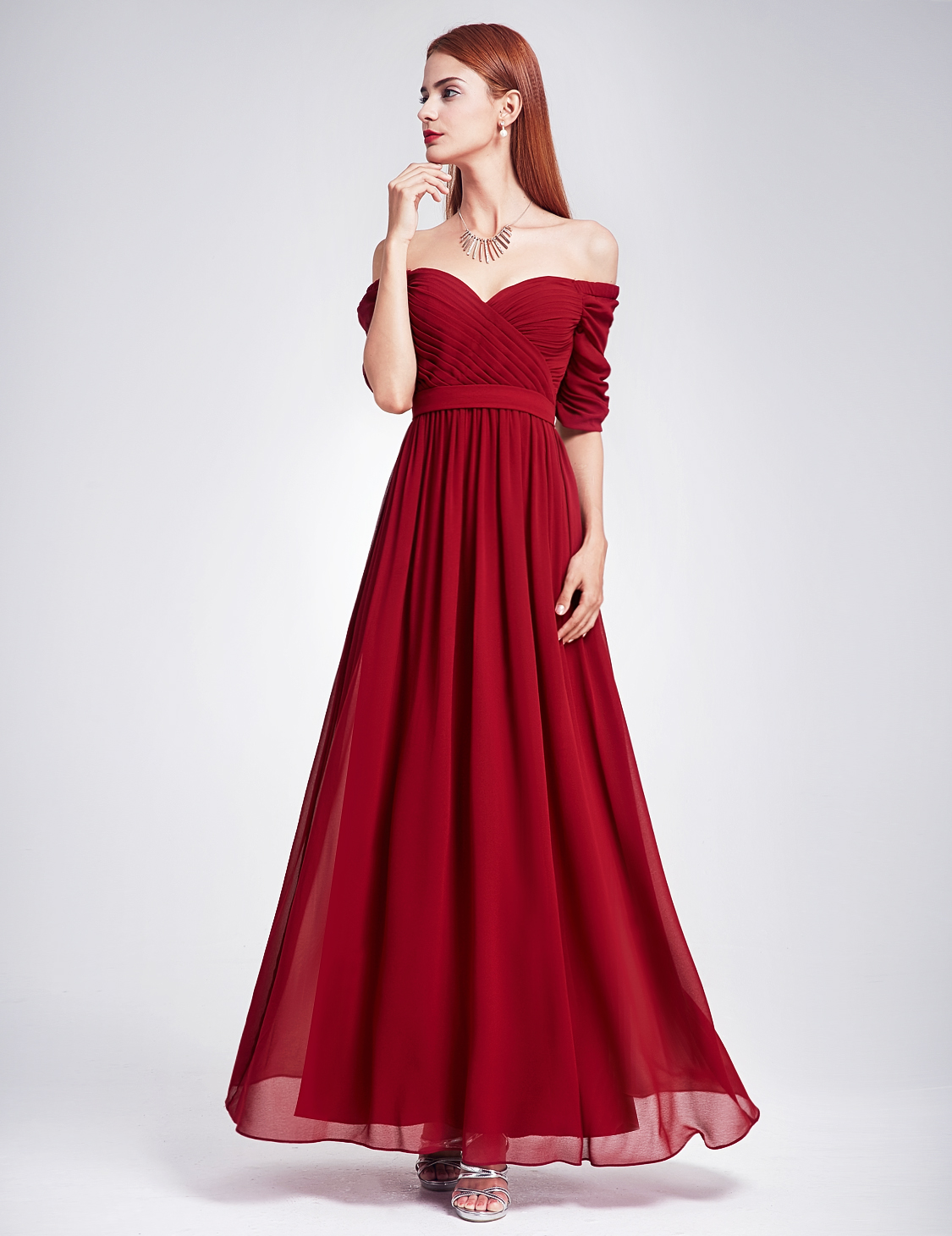 Burgundy Evening Gown