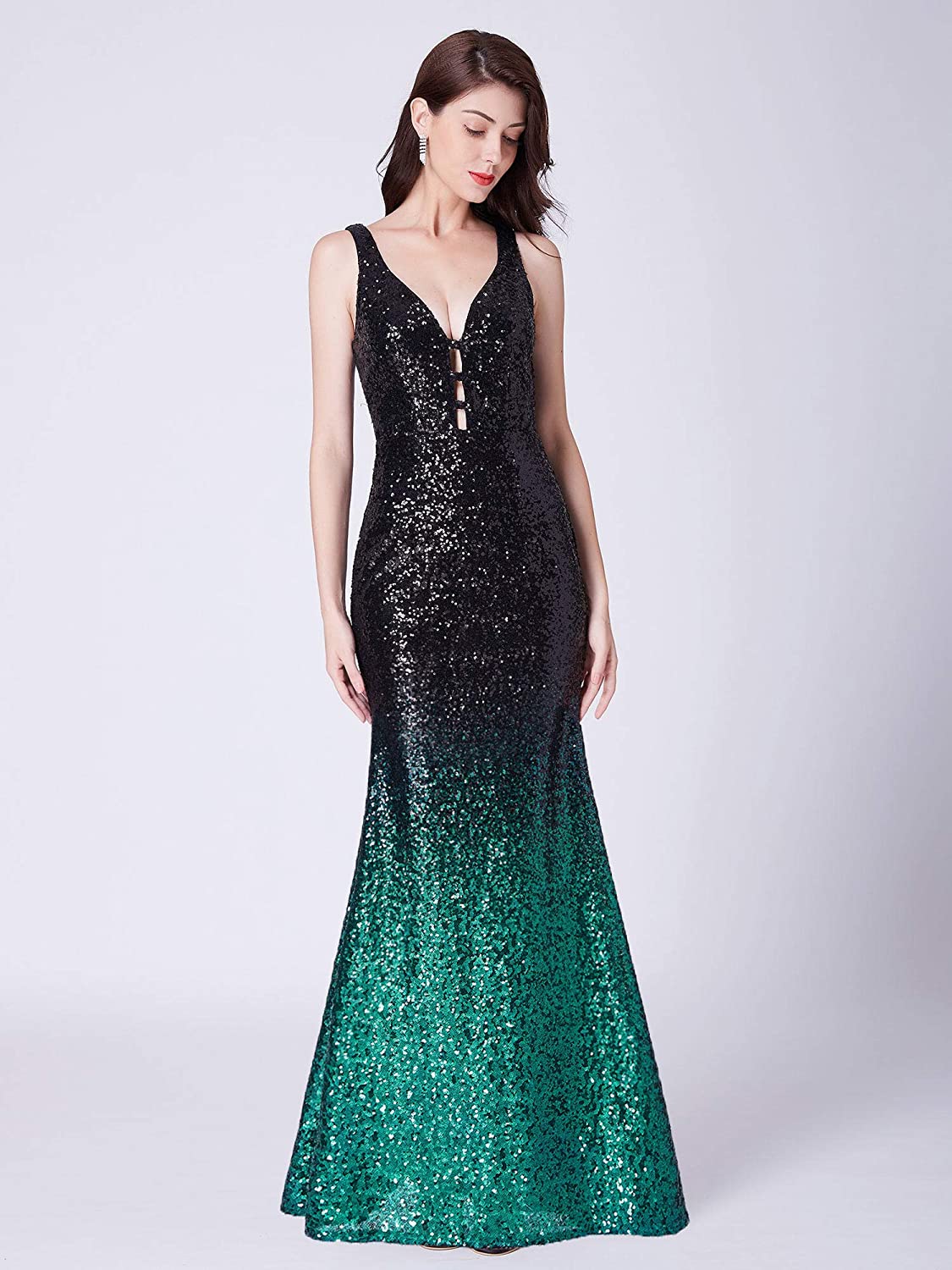 Sequin Gradient Evening Gown