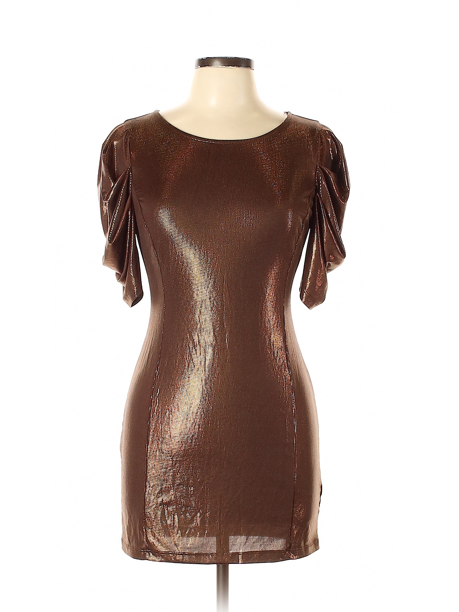Metallic Brown Mini Dress