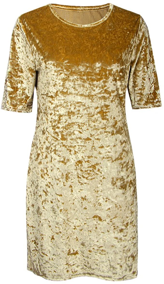 Golden Velvet Dress