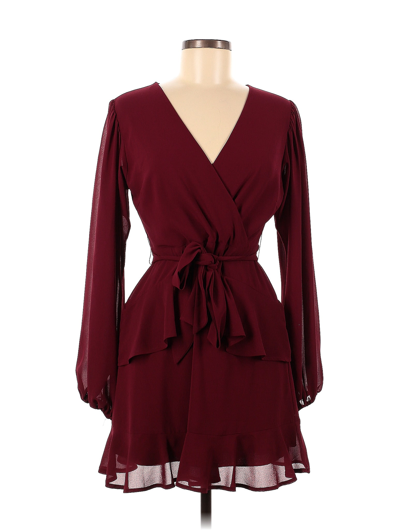 Burgundy Wrap Dress