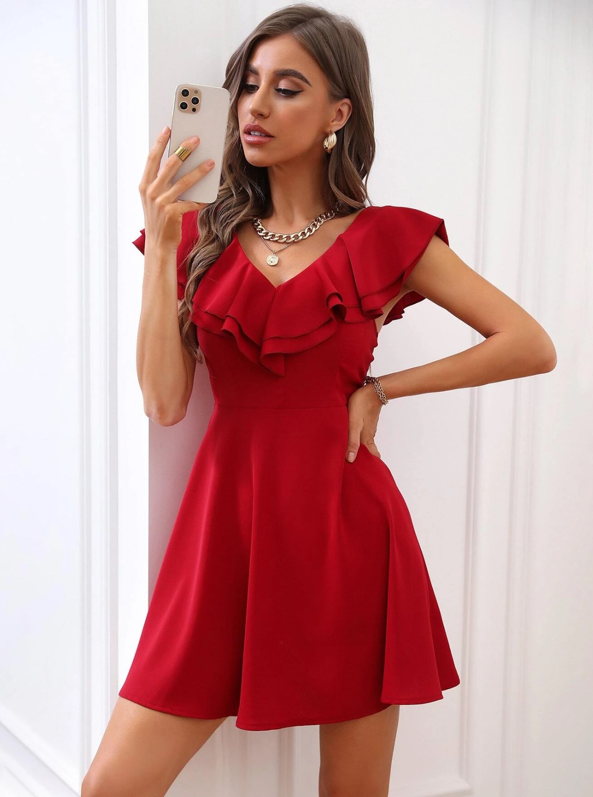 Red Ruffle Dress