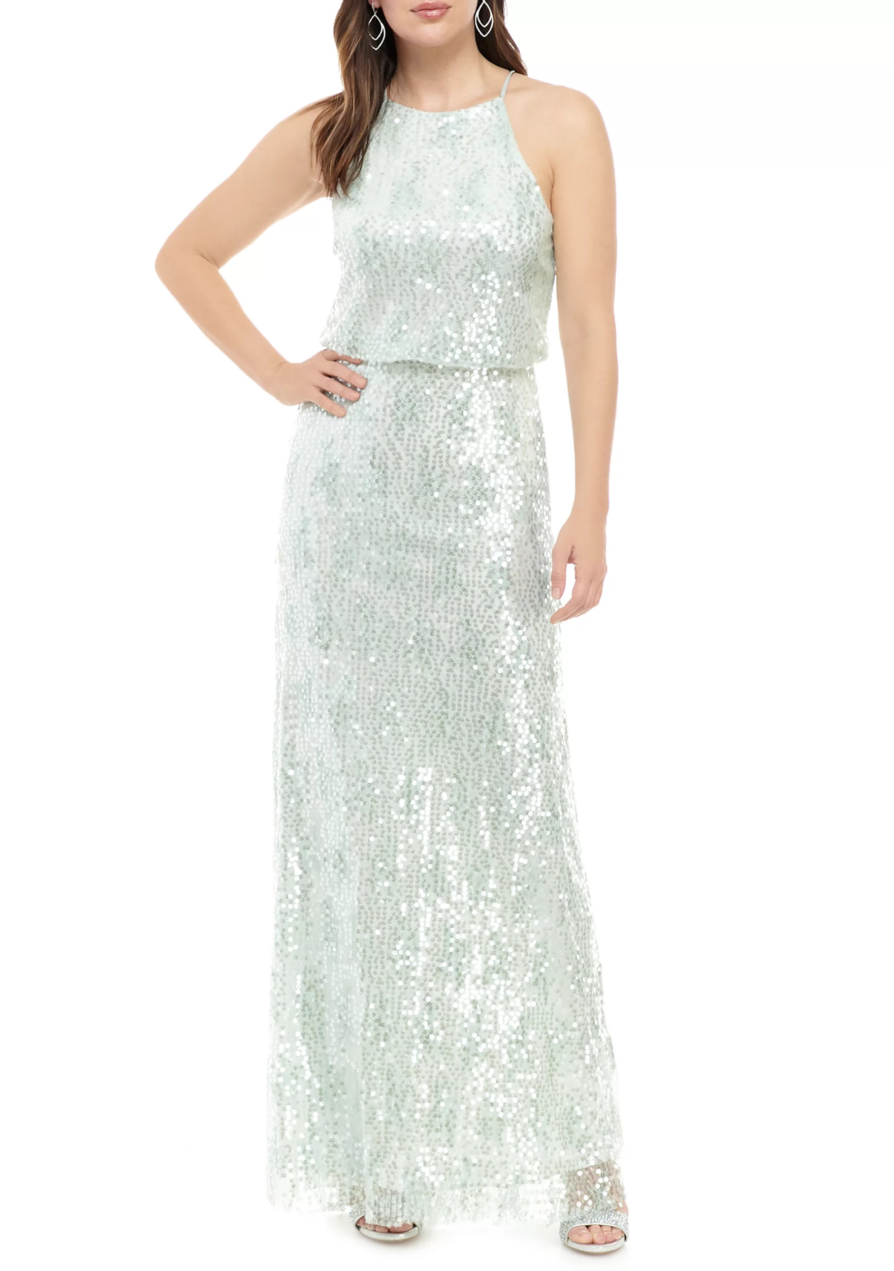 Sequin Maxi Evening Dress