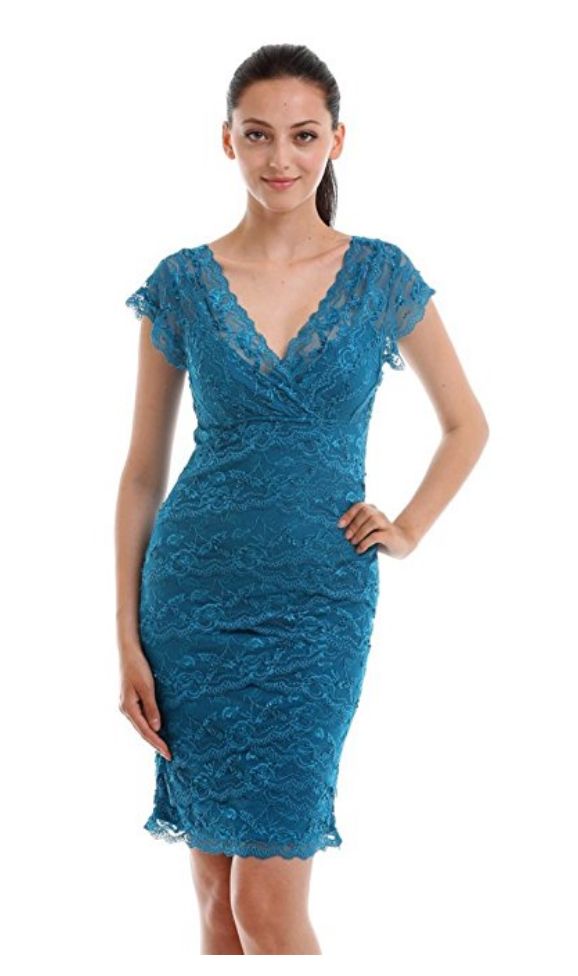 Teal Lace Cocktail Dress