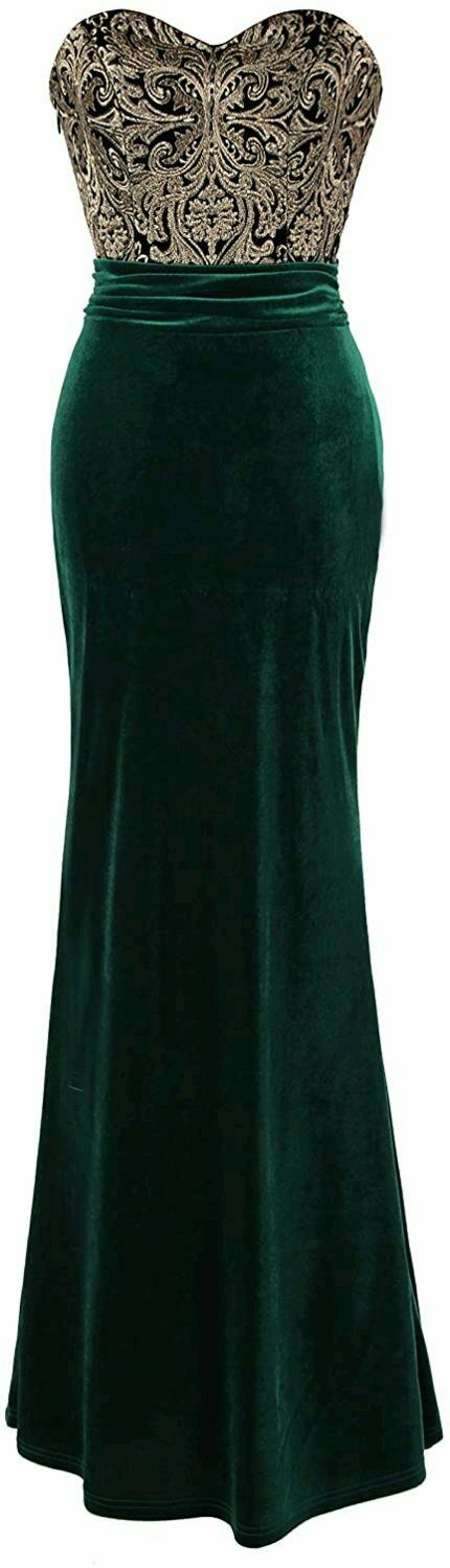 Emerald Velvet Evening Gown