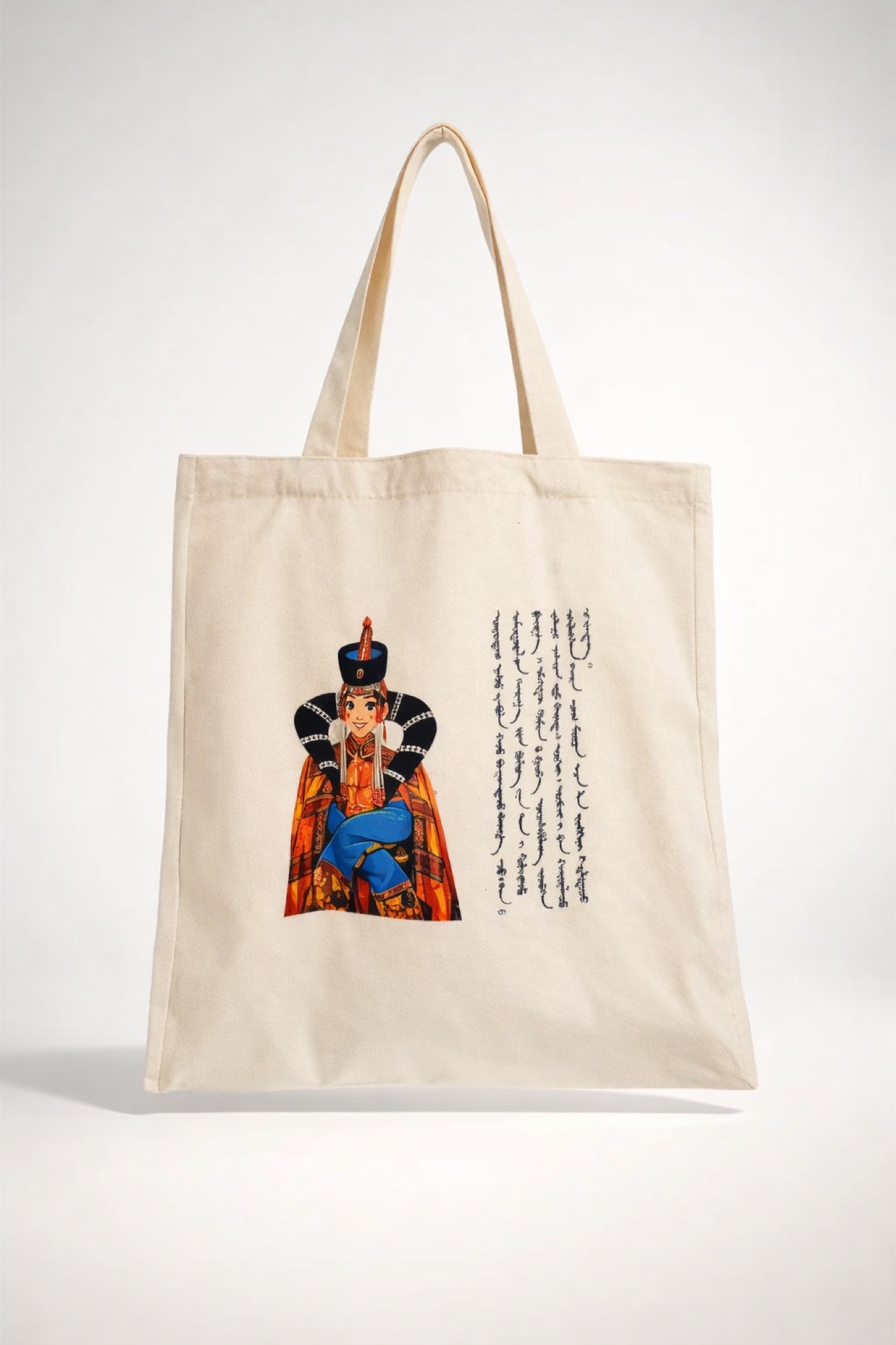 Beige Queen Tote Bag 15x16