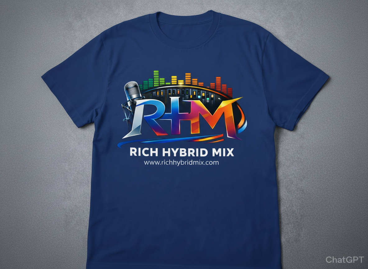 Rich Hybrid Mix  T-Shirt - Navy  with web address