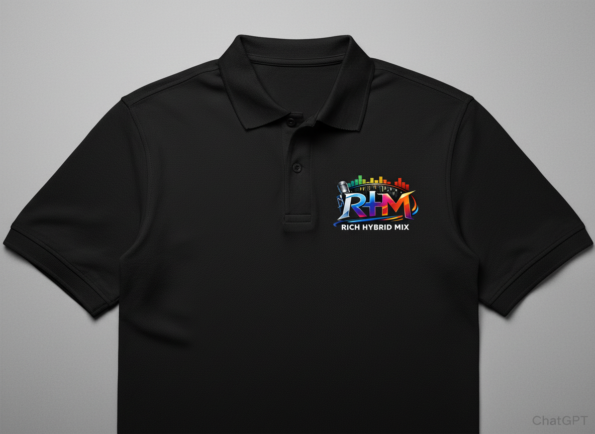 Rich Hybrid Mix  Regular Polo Shirt -  Black