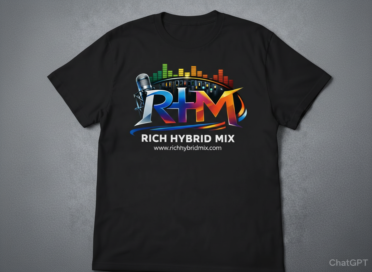 Rich Hybrid Mix  T-Shirt - Black  with web address
