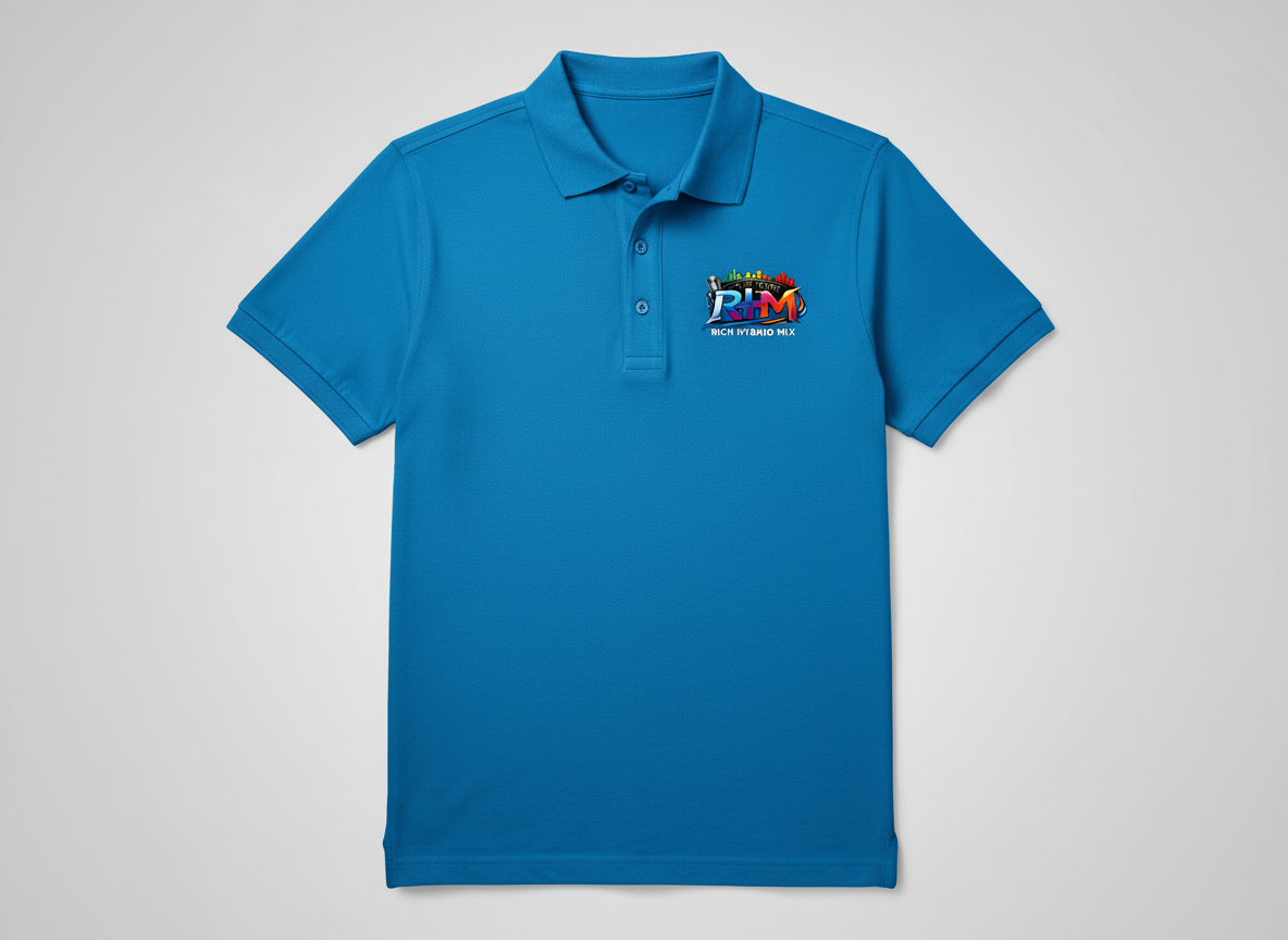 Rich Hybrid Mix  Regular Polo Shirt -  Light Blue
