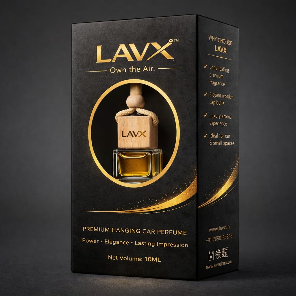 LavX Oud Wood Premium Car Perfume | Luxury Oud Fragrance | Hanging Bottle Air Freshener | 10ml