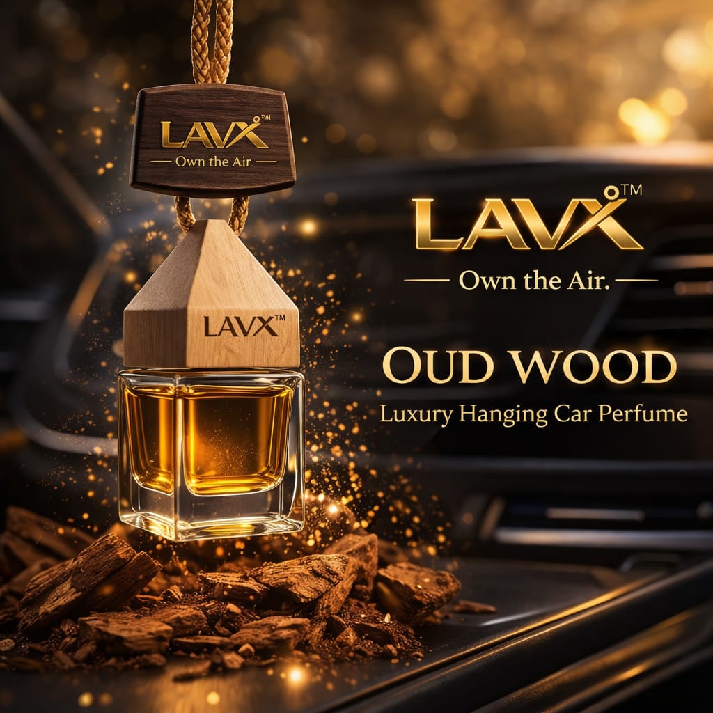 LavX Oud Wood Premium Car Perfume | Luxury Oud Fragrance | Hanging Bottle Air Freshener | 10ml