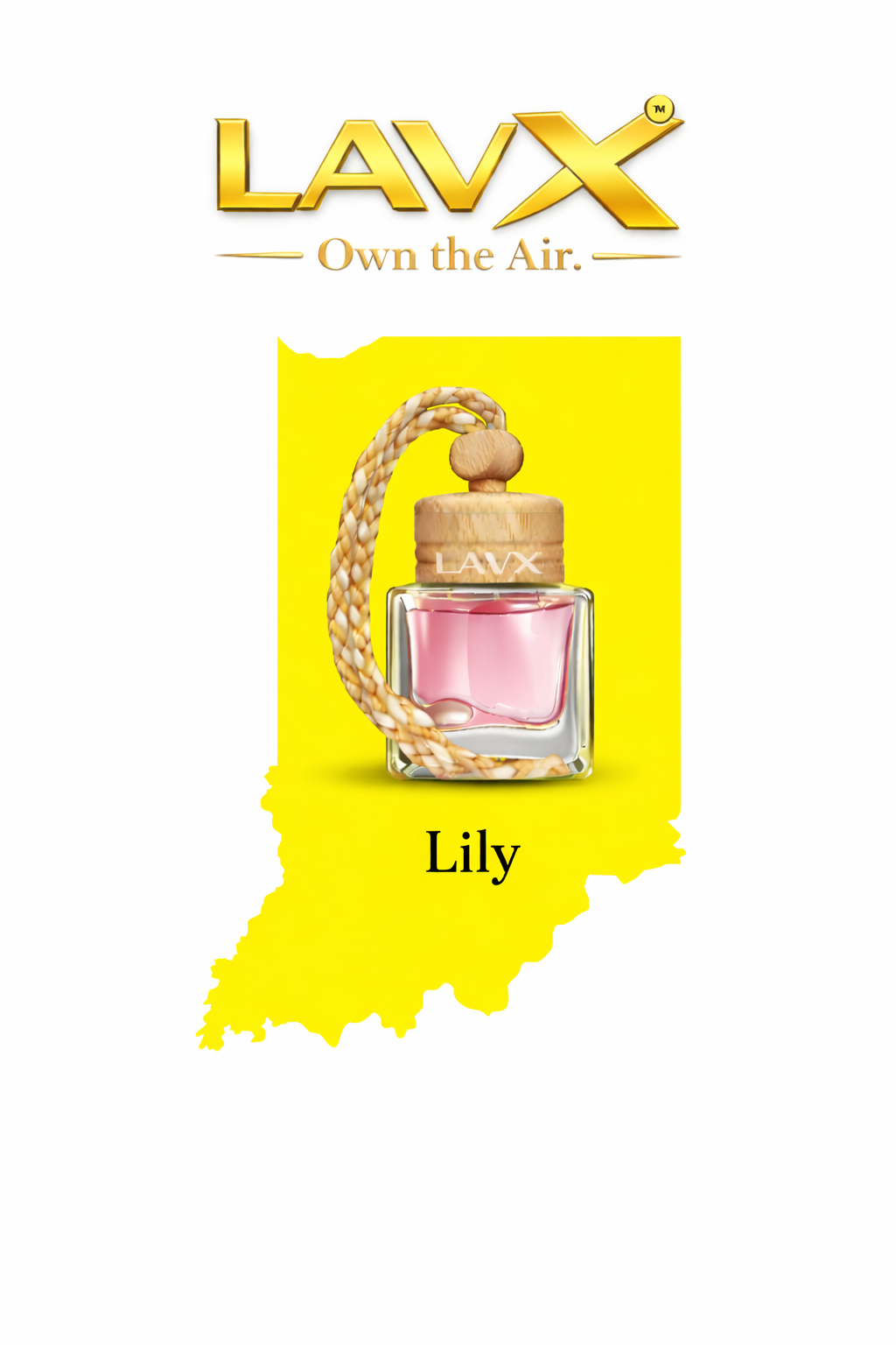 LavX Lily Floral Car Perfume | Premium Hanging Bottle Air Freshener | Long Lasting Fragrance | 10ml