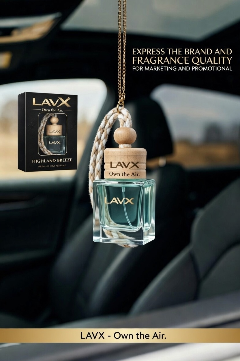  LAVX Highland Breeze Car Perfume | Mountain Air Fresh Fragrance | Premium Wooden Cap Bottle | 8ml