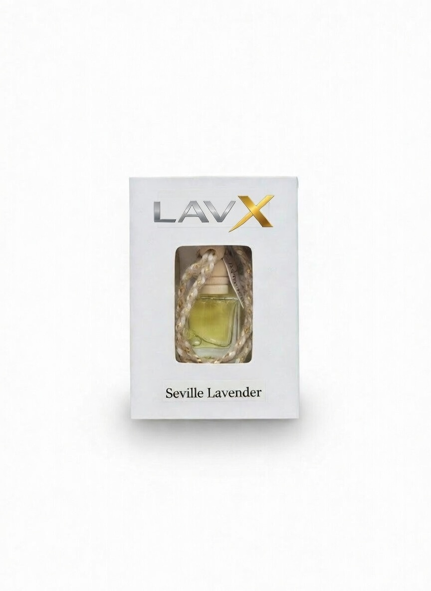 LAVX Seville Lavender Car Perfume | Relaxing Floral Fragrance | Long Lasting Hanging Bottle | 8ml