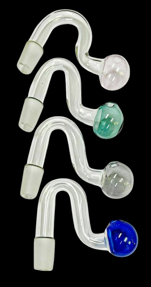 Newzenx® Glass Oil Burner Honey Meth Pipe Color Male Connector (14mm/Joint/2 Pieces Combo Value Pack) Included Velvet Pouch & Accessories