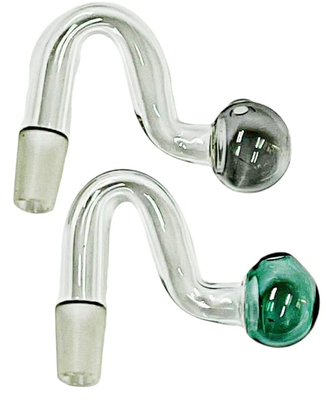 Newzenx® Glass Oil Burner Honey Meth Pipe Color Male Connector (14mm/Joint/2 Pieces Combo Value Pack) Included Velvet Pouch & Accessories