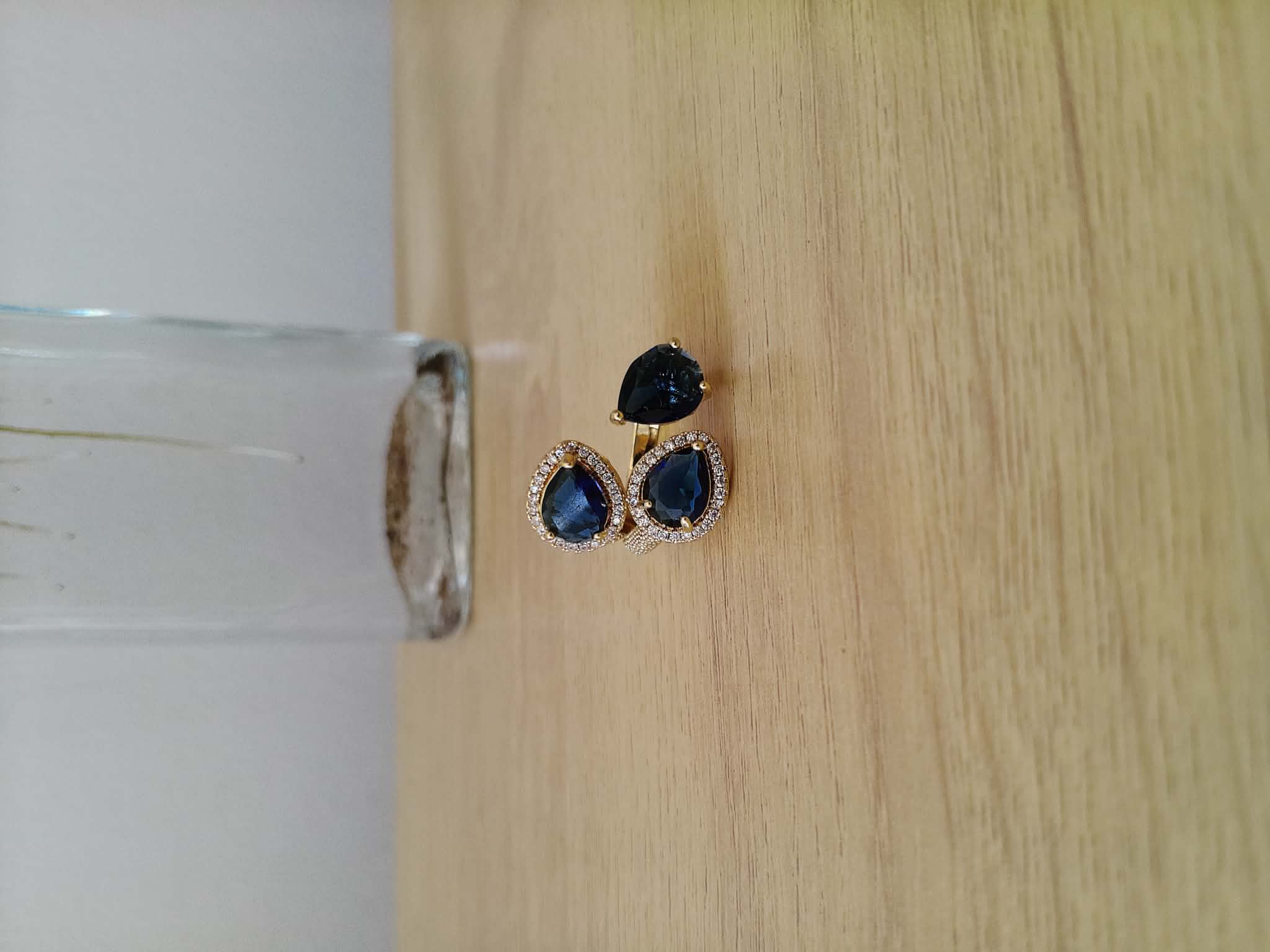 💍 Anillo Geométrico Azul Zafiro ✨💙