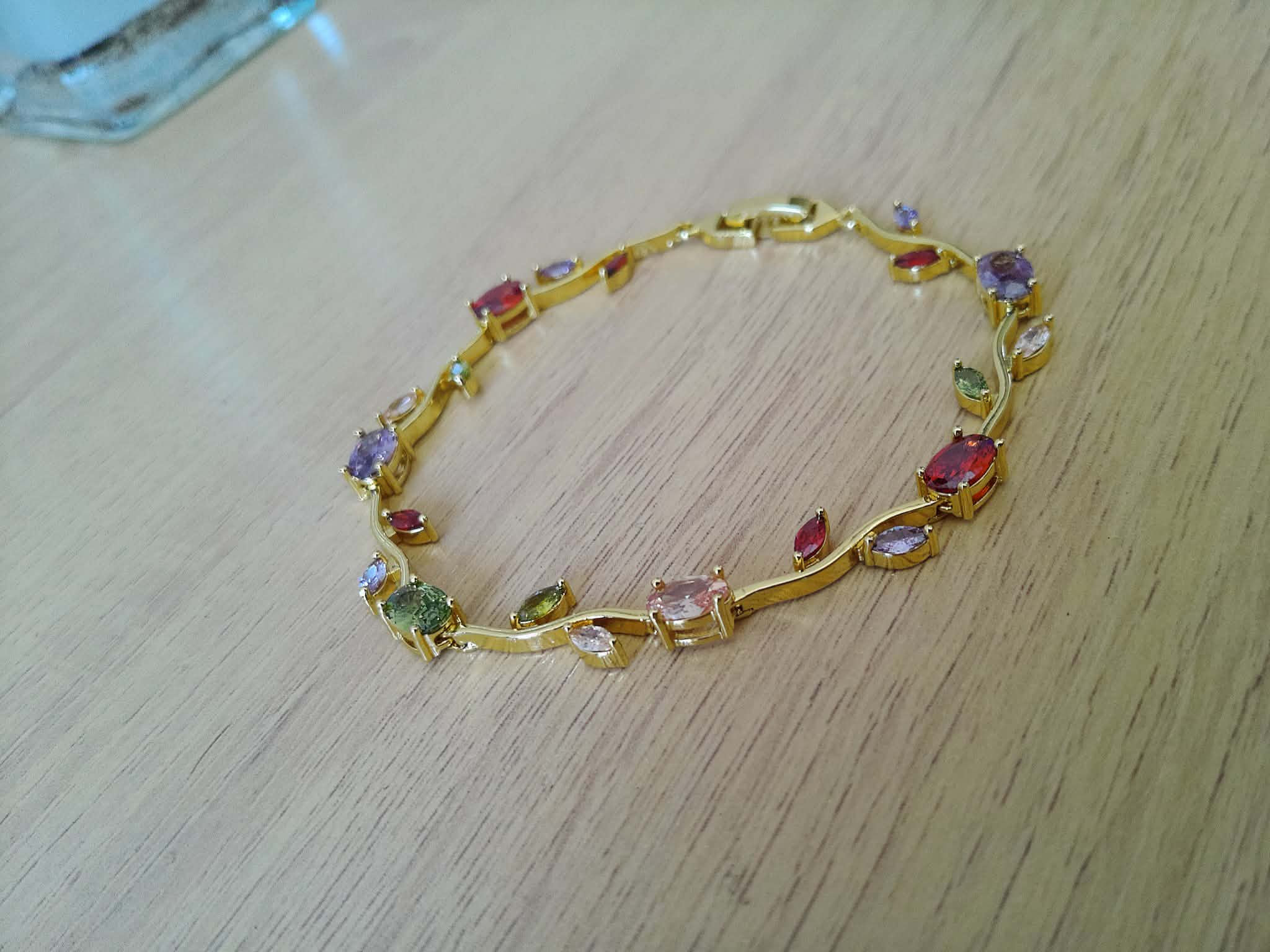 Pulsera de Tulipanes y Pétalos en chapa de Oro 18K 🌸✨