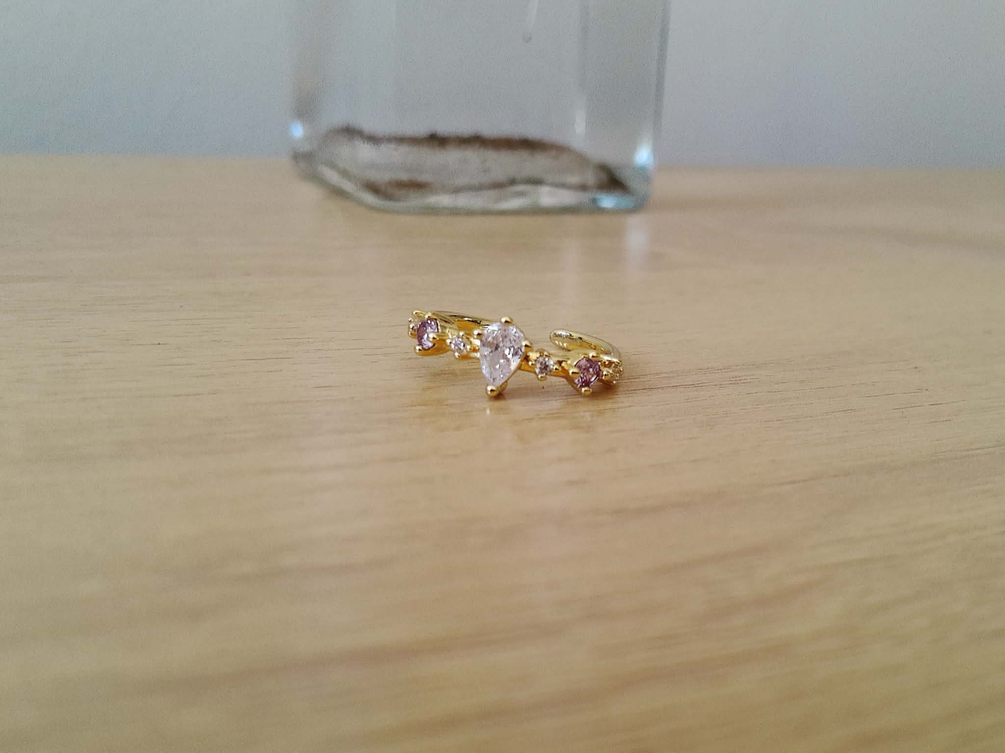 Anillo cobre – Destellos de Oro y Blanco 💍💜⚪