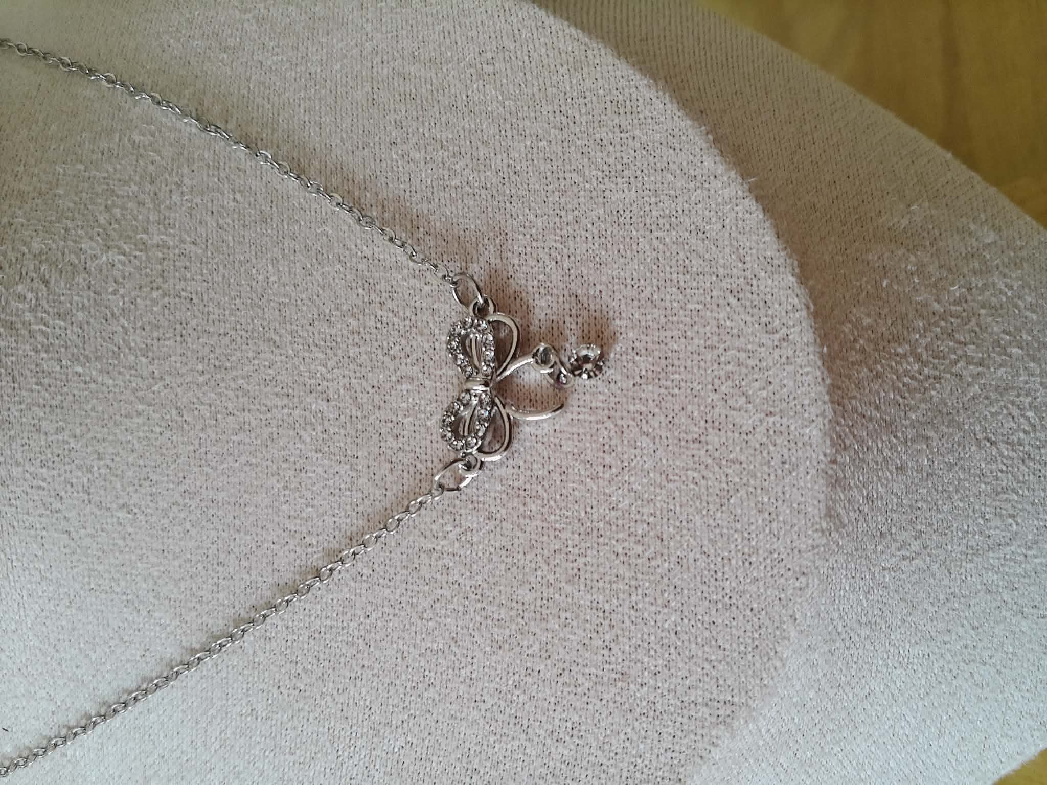 🎀 Collar Moño Plateado Aesthetic 📿 ✨