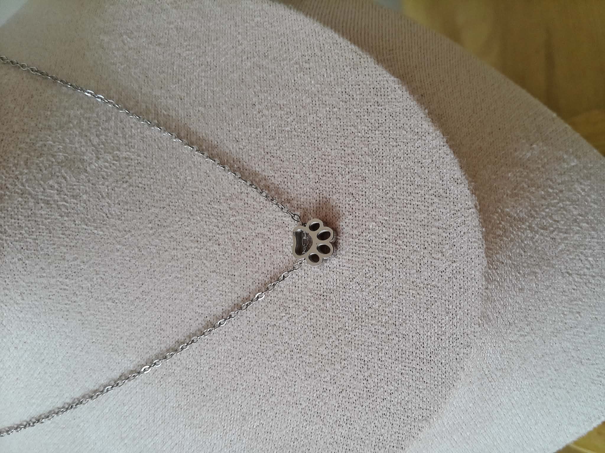 📿 Collar de Acero con Dije de Huellita 🐾