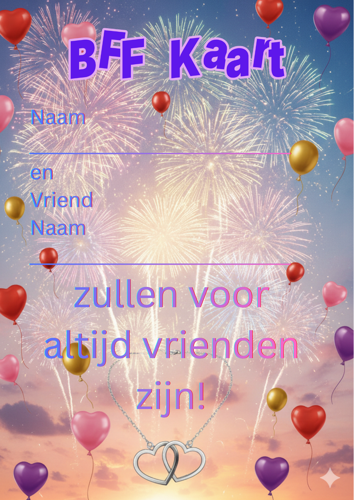 BFF card and color paper