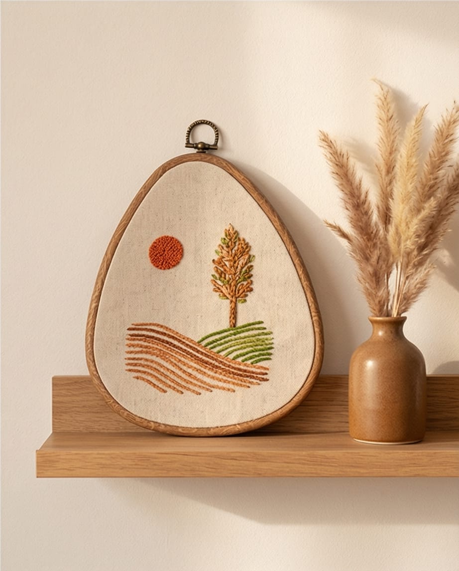 Broderie Paysage Champêtre