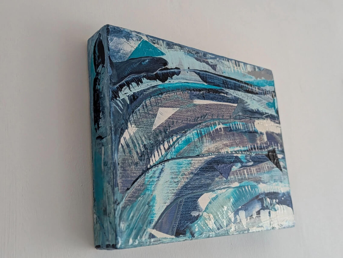 Abstract Ocean Box Canvas Painting