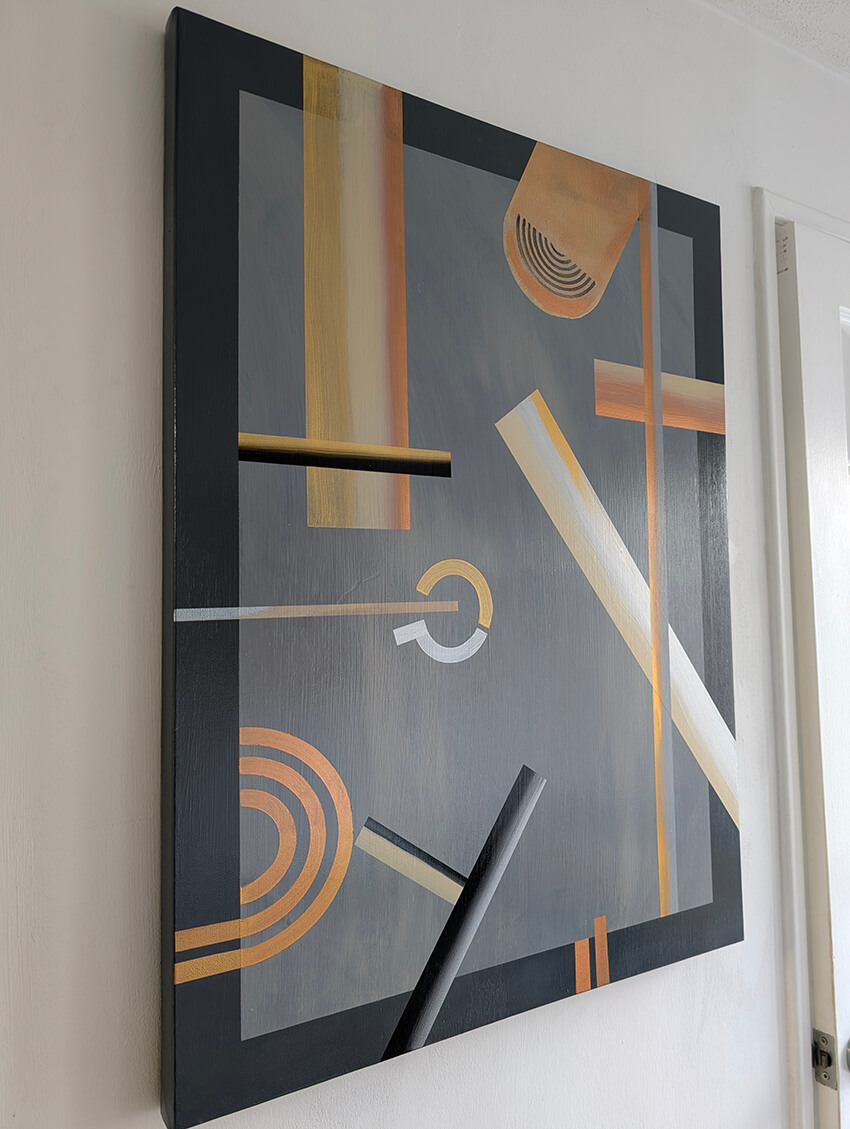 Original Geometric Abstract Acrylic Painting Canvas