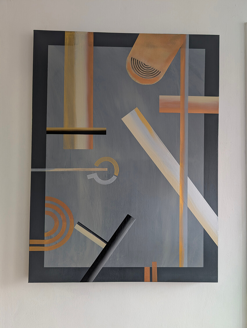 Original Geometric Abstract Acrylic Painting Canvas