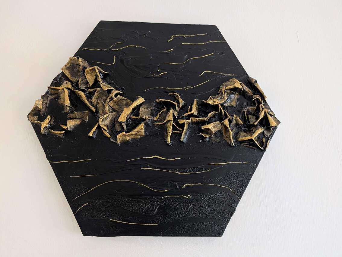 3D Mixed Media Hexagon Artwork