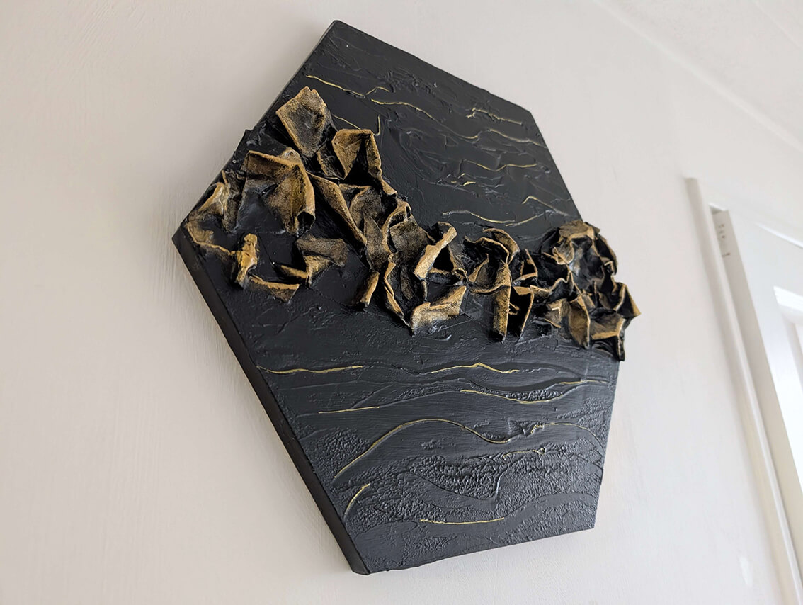 3D Mixed Media Hexagon Artwork