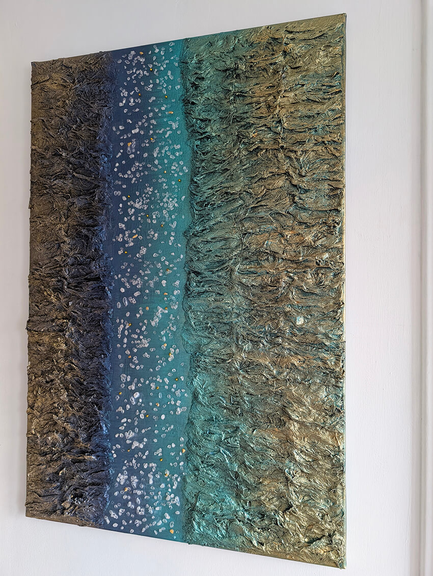 Large Abstract 3D wall art Clear Quartz crystal healing