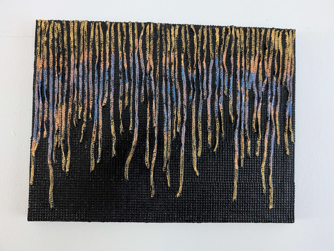 Mixed Media Textured Abstract Art - Bamboo Nylon Thread - The Frequency Collection