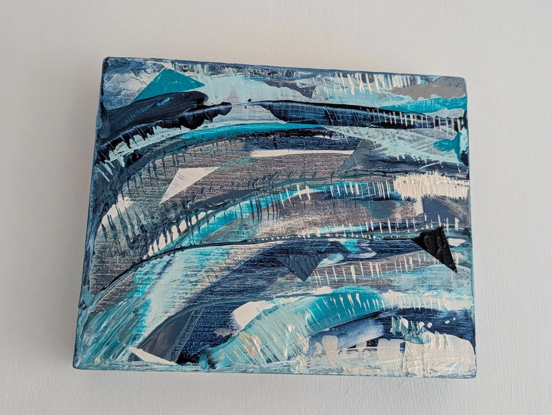 Abstract Ocean Box Canvas Painting