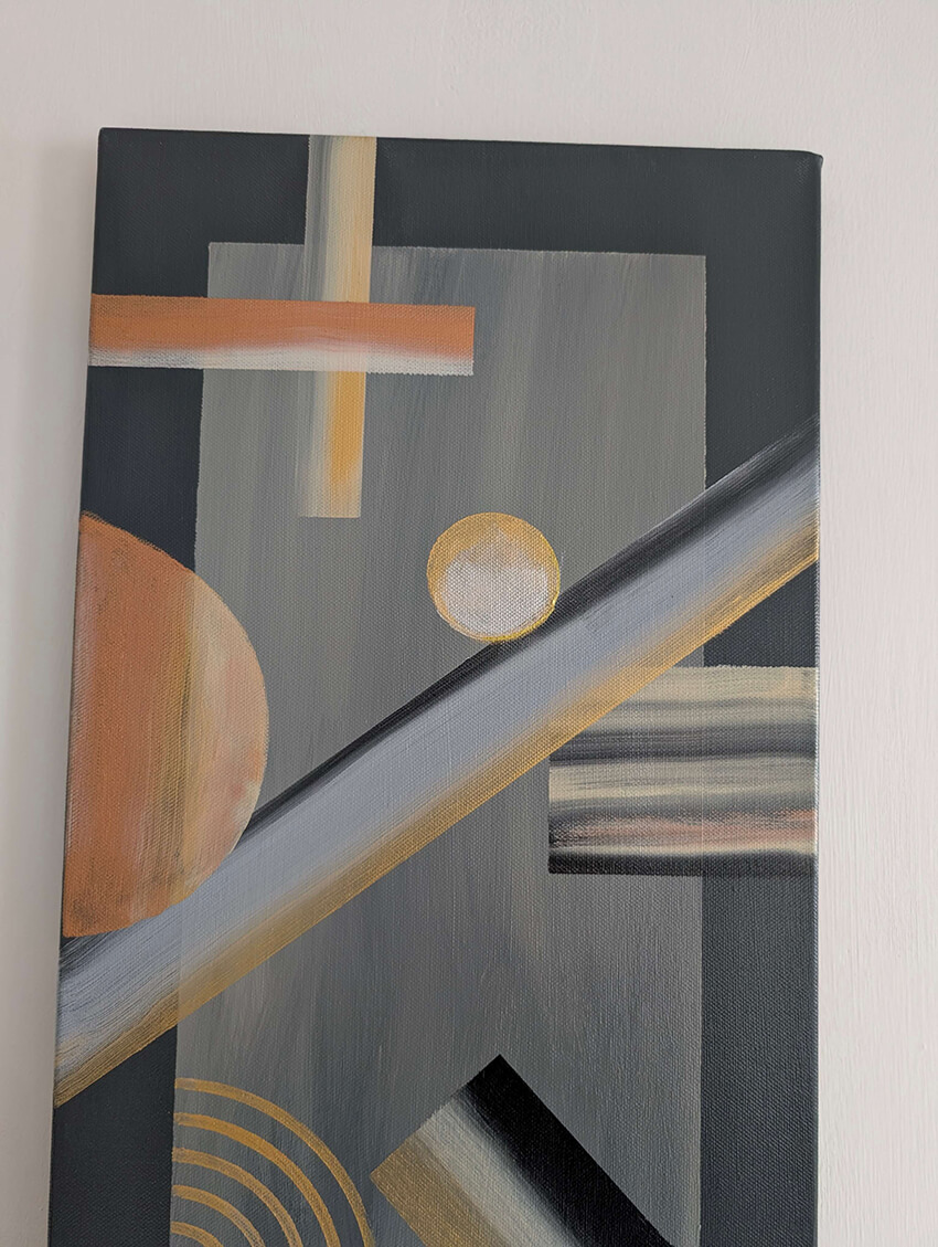 Geometric Abstract Acrylic Painting on Canvas
