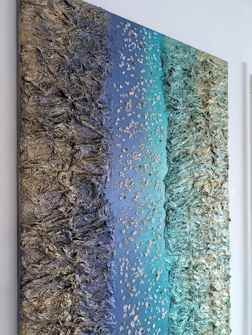Large Abstract 3D wall art Clear Quartz crystal healing