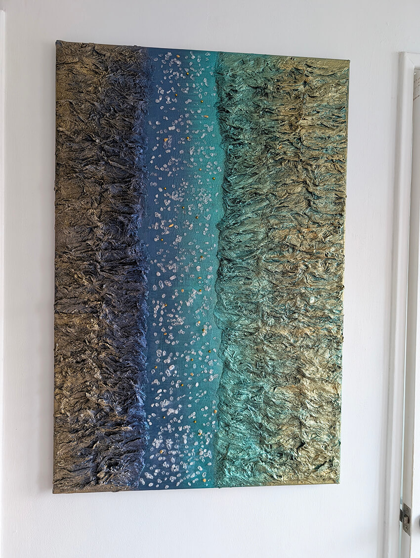 Large Abstract 3D wall art Clear Quartz crystal healing