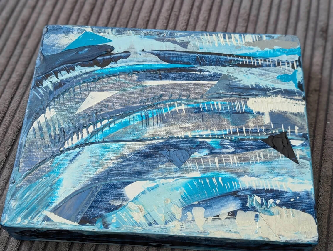 Abstract Ocean Box Canvas Painting
